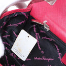 Salvatore Ferragamo Gancini Hand Bag Leather 2way Pink Silver Auth 196831V-22