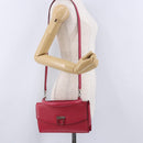 Salvatore Ferragamo Gancini Hand Bag Leather 2way Pink Silver Auth 196831V-25