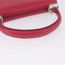 Salvatore Ferragamo Gancini Hand Bag Leather 2way Pink Silver Auth 196831V-7