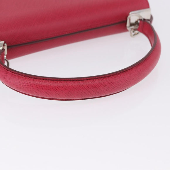 Salvatore Ferragamo Gancini Hand Bag Leather 2way Pink Silver Auth 196831V
