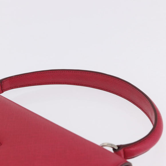 Salvatore Ferragamo Gancini Hand Bag Leather 2way Pink Silver Auth 196831V