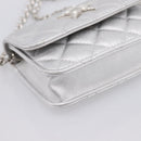 CHANEL Matelasse Chain Shoulder Bag Lamb Skin Navy CC Auth 196832SAM-14