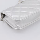 CHANEL Matelasse Chain Shoulder Bag Lamb Skin Navy CC Auth 196832SAM-16
