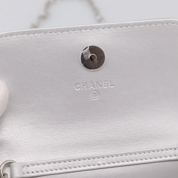 CHANEL Matelasse Chain Shoulder Bag Lamb Skin Navy CC Auth 196832SAM