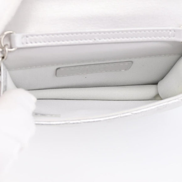CHANEL Matelasse Chain Shoulder Bag Lamb Skin Navy CC Auth 196832SAM