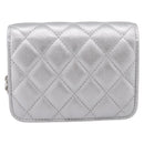 CHANEL Matelasse Chain Shoulder Bag Lamb Skin Navy CC Auth 196832SAM-2