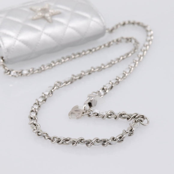 CHANEL Matelasse Chain Shoulder Bag Lamb Skin Navy CC Auth 196832SAM