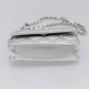 CHANEL Matelasse Chain Shoulder Bag Lamb Skin Navy CC Auth 196832SAM-5