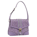 GUCCI GG Canvas Guccissima Hand Bag Leather Purple Gold 145999 Auth 196833V-1
