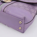 GUCCI GG Canvas Guccissima Hand Bag Leather Purple Gold 145999 Auth 196833V-14