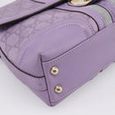GUCCI GG Canvas Guccissima Hand Bag Leather Purple Gold 145999 Auth 196833V-15