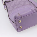 GUCCI GG Canvas Guccissima Hand Bag Leather Purple Gold 145999 Auth 196833V-9