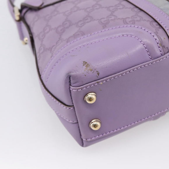 GUCCI GG Canvas Guccissima Hand Bag Leather Purple Gold 145999 Auth 196833V