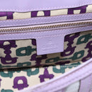 GUCCI GG Canvas Guccissima Hand Bag Leather Purple Gold 145999 Auth 196833V-17