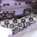 GUCCI GG Canvas Guccissima Hand Bag Leather Purple Gold 145999 Auth 196833V-10