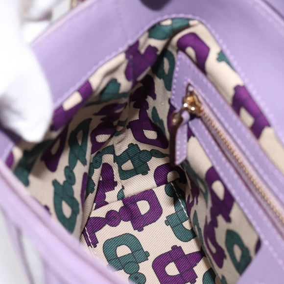 GUCCI GG Canvas Guccissima Hand Bag Leather Purple Gold 145999 Auth 196833V