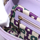 GUCCI GG Canvas Guccissima Hand Bag Leather Purple Gold 145999 Auth 196833V-20