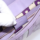 GUCCI GG Canvas Guccissima Hand Bag Leather Purple Gold 145999 Auth 196833V-11