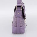 GUCCI GG Canvas Guccissima Hand Bag Leather Purple Gold 145999 Auth 196833V-3