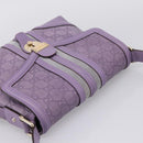 GUCCI GG Canvas Guccissima Hand Bag Leather Purple Gold 145999 Auth 196833V-6