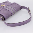 GUCCI GG Canvas Guccissima Hand Bag Leather Purple Gold 145999 Auth 196833V-7