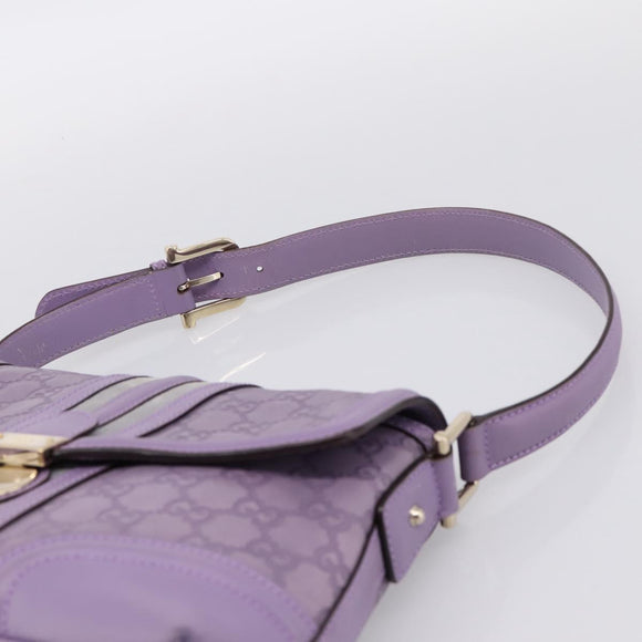 GUCCI GG Canvas Guccissima Hand Bag Leather Purple Gold 145999 Auth 196833V