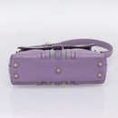 GUCCI GG Canvas Guccissima Hand Bag Leather Purple Gold 145999 Auth 196833V-5