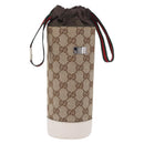 GUCCI GG Canvas Web Sherry Line Drink Holder Beige White Red 28691 Auth 196834A-1