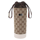 GUCCI GG Canvas Web Sherry Line Drink Holder Beige White Red 28691 Auth 196834A-2