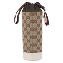GUCCI GG Canvas Web Sherry Line Drink Holder Beige White Red 28691 Auth 196834A-3