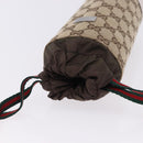 GUCCI GG Canvas Web Sherry Line Drink Holder Beige White Red 28691 Auth 196834A-6