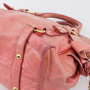 Miu Miu Hand Bag Leather 2way Pink Gold Auth 196837V-17