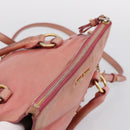 Miu Miu Hand Bag Leather 2way Pink Gold Auth 196837V-6