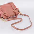 Miu Miu Hand Bag Leather 2way Pink Gold Auth 196837V-8