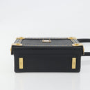 MCM Vicetos Logogram Mini Trunk PVC Leather 2way Black Gold Auth 196839A-11