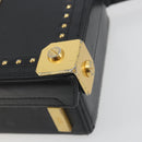 MCM Vicetos Logogram Mini Trunk PVC Leather 2way Black Gold Auth 196839A-12
