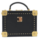 MCM Vicetos Logogram Mini Trunk PVC Leather 2way Black Gold Auth 196839A-2
