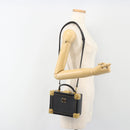 MCM Vicetos Logogram Mini Trunk PVC Leather 2way Black Gold Auth 196839A-23