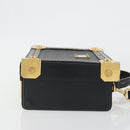 MCM Vicetos Logogram Mini Trunk PVC Leather 2way Black Gold Auth 196839A-4