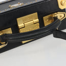 MCM Vicetos Logogram Mini Trunk PVC Leather 2way Black Gold Auth 196839A-7