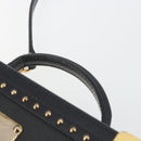MCM Vicetos Logogram Mini Trunk PVC Leather 2way Black Gold Auth 196839A-8