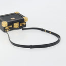 MCM Vicetos Logogram Mini Trunk PVC Leather 2way Black Gold Auth 196839A-9