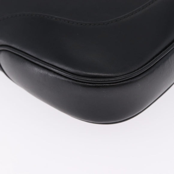 GUCCI Jackie Shoulder Bag Leather Black Silver 001 3306 2684 Auth 196840V