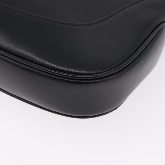 GUCCI Jackie Shoulder Bag Leather Black Silver 001 3306 2684 Auth 196840V