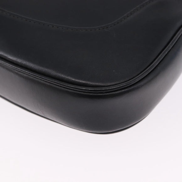 GUCCI Jackie Shoulder Bag Leather Black Silver 001 3306 2684 Auth 196840V