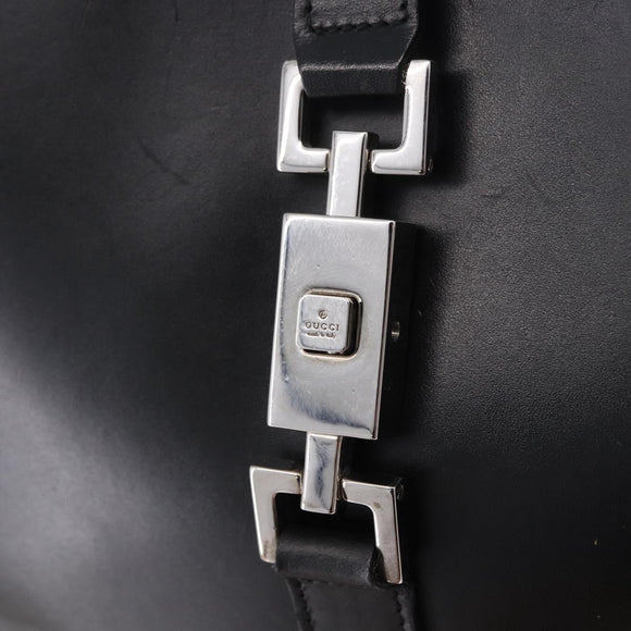GUCCI Jackie Shoulder Bag Leather Black Silver 001 3306 2684 Auth 196840V