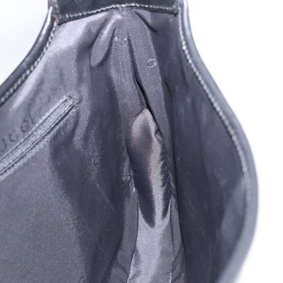 GUCCI Jackie Shoulder Bag Leather Black Silver 001 3306 2684 Auth 196840V