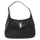 GUCCI Jackie Shoulder Bag Leather Black Silver 001 3306 2684 Auth 196840V-2