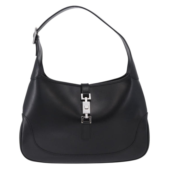 GUCCI Jackie Shoulder Bag Leather Black Silver 001 3306 2684 Auth 196840V