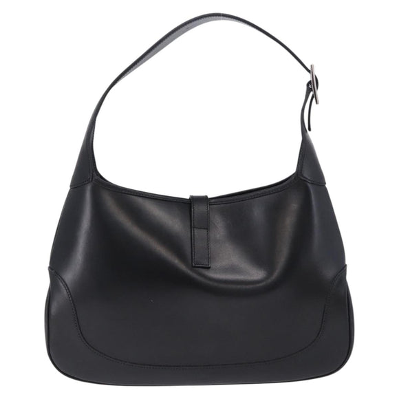 GUCCI Jackie Shoulder Bag Leather Black Silver 001 3306 2684 Auth 196840V